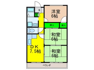 青い鳥ハイツの物件間取画像